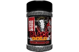 Angus & Oink | Black Gold Supercharged SPG BBQ Rub | Insane Beef Flavour & Umami Boost | Gluten-Free | Perfect for Grilling & Smoking (250g)