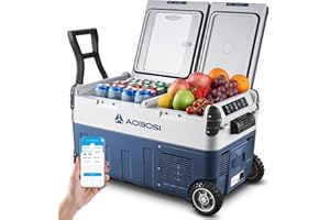 AAOBOSI Glacière a Compression 30L, Frigo Camion -20°C à 20°C, 12V/24V et 230V, Double Zone Frigo pour Voitures, Camions, Véhicules de loisirs, Bateaux, Maisons, Camping et Pêche