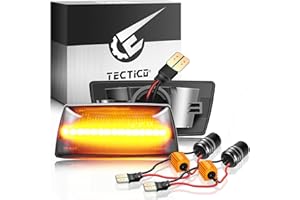 TECTICO indicatori di direzionelaterali ambra,freccia auto 18 SMD con funzione dinamica Compatibile con Opel Astra H Zafira B Corsa D Insignia A Meriva B Adam Cruze, 2 pezzi