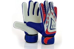 EFAH SPORTS EFAH Rękawice bramkarskie do piłki nożnej dla chłopców dzieci dorosłych rękawice piłkarskie bramkarskie ochrona super przyczepność dłoni (niebiesko-biały, rozmiar 4 nadaje się dla 6 do 9 lat)