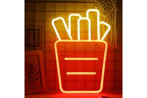 INEONLIFE French Fries Enseignes Au Néon Frites Led Enseigne Au Néon Acrylique Néon Pour Les Affaires Rouge Néon Enseigne pour Chambres Cuisine Salle À Manger Voitures Restaurants Décoration