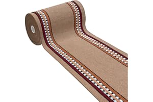 emmevi Alfombra para cocina antideslizante con borde para entrada y escalera, lavable, mod. Alexa, Dis.A, 57 x 180 cm, beige