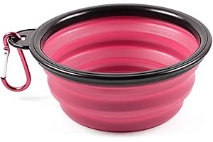 PhoneNatic Gamelle Pliable en Silicone pour Chien et Chat - Rose - avec Mousqueton - 350 ML - 60014329 - Petite Taille (350 ML)