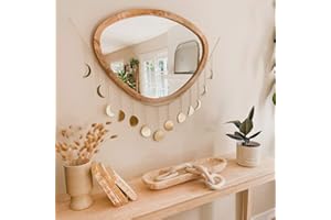 DYLAN N DUKE 55" Large Moon Phase Wall Hanging,Boho Wall Decor,Farmhouse Decor,Moon Garland,Bohemian Wall Decoration,Handmade Hammered Finish,Aesthetic Decoration for Bedroom Living room Office Nursery /