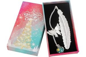 AWINKER Cadeau Femme Noel Idee Marque Page Metal Plume Cadeau Noel Anniversaire Femme Maman Fille Copine Maitresse Calendrier L'avent Utile Gadget Insolite