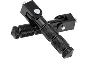 Windance 8mm M8 Passenger Foot Supports Pedals, 90 Degree Foldable Anti-Skid Foot Peg for Motorcycle Scooters Bicycle Electric Bike (Black)