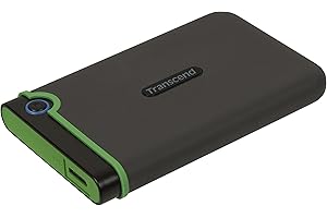 ‎TRANSCEND Transcend 2TB StoreJet 25M3 USB 3.1 tragbare Festplatte robust, stoßfest, kompakt und leicht mit blitzschnellen Geschwindigkeiten und Ein-Knopf-Backup-Funktion Eisengrau - TS2TSJ25M3
