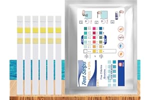 YODEN 100 Stück Pool Tester Wassertester，3 IN 1 Poolwasser Teststreifen，für Genauer Test von freiem Chlor, Gesamtalkalität, pH Wert