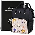 R for Rabbit Caramello Dino Diaper Bag for Mother, Multipurpose Stylish Diaper Bag with 11 Pockets, Water Resistant, 3 Insulated Front Pockets (Beige)