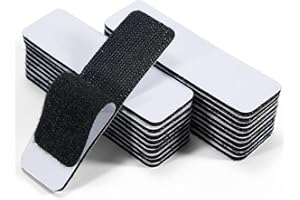 KOLAMOM 20 PC Scratch Autocollant Double Face 3 cm × 10 cm, double face avec fermeture pour tissu, fixation, organisation et rangement, noir, 10 paires