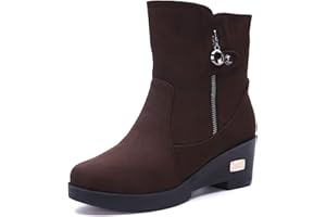Gaatpot Chaussures Bottes Hiver Femmes Bottine De Neige avec Chaud Fourrure Doublure Antidérapage Compensées Boots 35-41EU