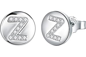 J.Endéar Pendientes Mujer Niña Letra Inicial, Plata de Ley 925 Pendiente Pequeño Hipoalergénico, Regalo de Cumpleaños para Adolescente Niño
