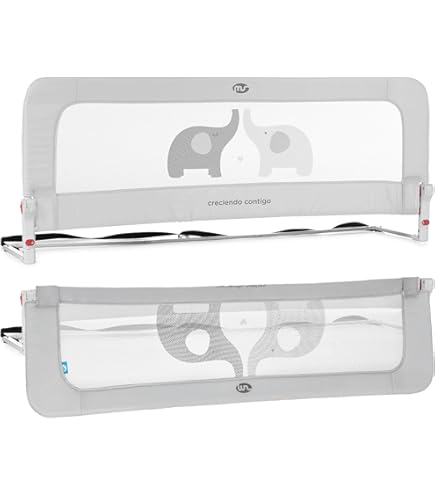 Ansobea Uitvalbeveiliging voor babybedhek, 200 cm, 5 gaten, in hoogte verstelbaar, bedbeschermingshekje voor kinderbedden en familiebedden, grijs Ansobea Uitvalbeveiliging voor babybedhek, 200 cm, 5 gaten, in hoogte verstelbaar, bedbeschermingshekje voor kinderbedden en familiebedden, grijs