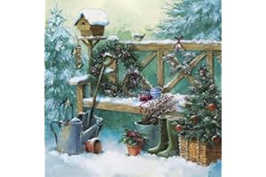 CraftyThings 4 x Paper Napkins - Winter Gardening - Ideal for Decoupage/Napkin Art