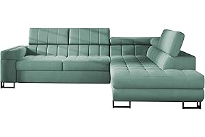 Mirjan24 Divano ad angolo Laris, con funzione letto e cassettone, divano ad angolo, divano imbottito, divano, a forma di L, imbottito, salotto, divano letto