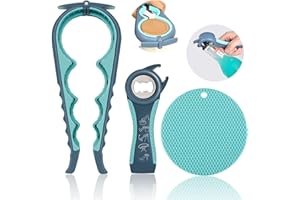 ALLTALE Décapsuleur en Caoutchouc pour Personnes âgées 5 en 1 pour les Mains Faibles, 4 en 1 Décapsuleur, Ouvre Bocaux pour Les Personnes Âgées, Les Enfants, Les Personnes Souffrant D'Arthrite