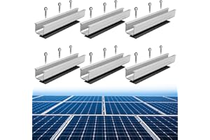 Anbte Solarmodul Halterung Set 6 Stück 200mm Kurzschiene aus Aluminium Flachdach Befestigungssystem inkl. M5.5*30mm Schrauben + Gummipads, Solarpanel Halter Dachmontage Set Trapezblech