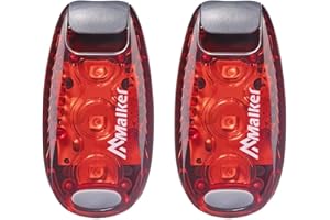 Malker LED Blinklicht Sicherheitslicht Set Sicherheit Licht für Kinder Schulranzen Nachtläufer Bergsteiger Hunde Leuchtanhänger mit Batterien Clip Dauerlicht und Blinklicht 2er