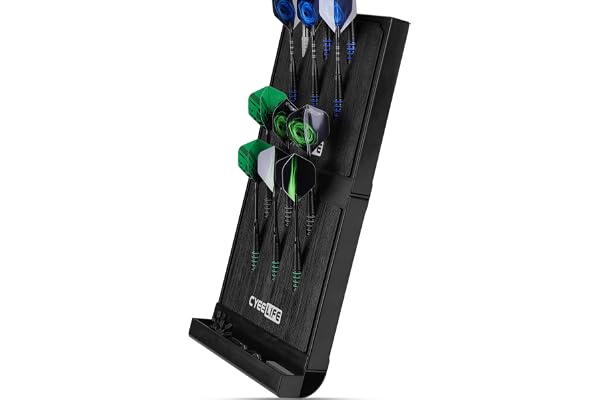 CyeeLife Support de Fléchettes pour 12, Rangement Mural, Accessoires de Cible, pour Fléchettes en Acier et Souples, Noir