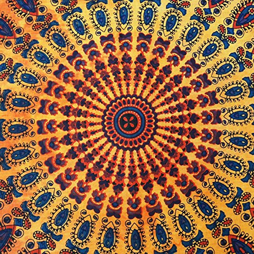 Mandala Baumwolle Indian Wandbehang Tapisserie Poster Größe Gelb Dekor Boho Wurf 42″x 30″ Zoll - 7
