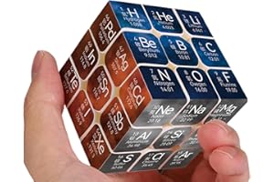 CHONGQILAO Speed Cube Magique, Stickerless Cube Magique 3x3, Tableau Périodique Chimique Cube de Vitesse, Speedcube Periodic Puzzle 3x3, Outil Educatif, Jeu de Puzzle pour Enfants Adultes