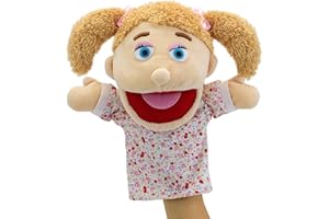 FIMIGID Family Hand Puppets，Puppets for Kids Role Paly Family Members Multi-Ethnic Puppets Plush Soft Hand Puppets Family Puppets Story Toys Puppets for Girls Boys Finger Puppets Puppet Set Gifts (UK-W-GIRL)