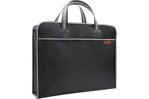 Oaygat A4 Document Bag Oxford Waterproof Book Bag for School Zipper File Bags PAD Files Storage Portable Commuter Bags for Men & Women (Black)