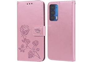 PKQTOP Phone Case for Motorola Moto Edge 20 with Kickstand,Card Slots,Silicone Bumper,Shockproof,Flip Wallet Leather Protective Cover for Moto Edge 20(6.7'')