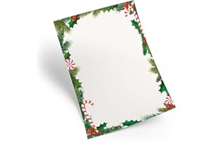 ‎LOGBUCH-VERLAG Briefpapier Weihnachten, 25 Blatt: Weihnachtliches Papier zum Schreiben, Einladung, Bastelpapier Set, Schreibpapier Edel, Weihnachtsbriefpapier Tischdeko, Brief Bedruckbar, Rot, Grün, Weiß, DIN A4