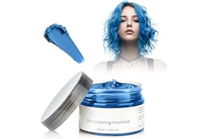 SOVONCARE Coloration Temporaire Cheveux, 4.23 oz Coloration Cheveux Femme Homme, Cire Colorante Temporaire Pour Cheveux Facile À Laver Et À Changer De Couleur, Convient Pour Cosplay Halloween (Bleue)