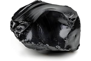 YTTRIUNY Black Obsidian Raw Crystals,Natural Healing Crystals Rock,1.45-2.1" Raw Crystal Stone,Large Rough Gemstones,Spiritual Gift,Multi Natural Stone for Decoration,DIY,Meditation,Balancing Yoga