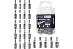 HPHOPE T25 Bit x 25Stück, Torx Bit T25 1/4" Sechskant-Antrieb (Länge: 25mm, Flip-Top-Box)