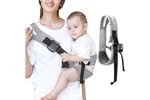 Lvjkes Fascia neonato, Marsupio neonato, Multifunzionale marsupio neonato, Tracolla regolabile, Portatile, Marsupio ergonomico neonato, Adatto per neonati da 6 a 48 mesi, Bambini fino a 25 kg (Grigio)