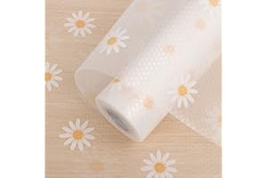 ARTHOME WALL DECOR Arthome Shelf Liners 30cmx300cm Cupboard Liner,Non-Adhesive Drawer Shelf Oil-Proof Waterproof,Non-Slip EVA Plastic kitchen drawer liner for Fridge Cabinet(Daisy Polka Dot)