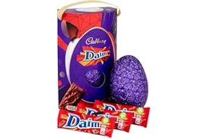 BRIGABS Daim Chocolate Easter Egg in a Gift Box, Large Dairy Milk Egg + 3 Bars of Daim Chocolate, Easter Egg Hunt, Chocolate Gift Box for Him & Her, Gift for Mum