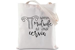 BAUNA Ostetrica Regali Ostetrica Apprezzamento Regalo Impressionante Ostetrica presso la Cervix Cosmetic Bag Doula Nurse Gift, Borsa tote ostetrica