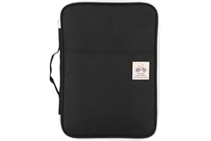BRRNOO File Folder Wallet File Wallet 5 Colours A4 Zip Folder Notebook Computer Organiser Wallet Black