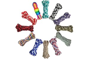 PVEATH Paracord Cord 550 Multifunction Paracord Ropes 12 Colors 10 Feet Tent Rope Parachute Cord Outdoor Survival Rope Making Lanyards,Keychain,Carabiner,Dog Collar,Survival Camping Climbing (Camouflage)