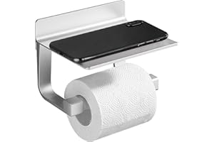 GRICOL Hoomtaook Portarrollos para Papel Higiénico Portarrollos Baño Adhesivo Portarrollo para Papel Higiénico, Autoadhesivo, Aluminio, Acabado Mate