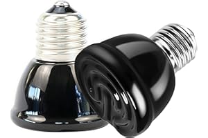 PetFizz Reptile Ceramic Heat Emitter, Ceramic Heat Lamp Bulbs 100W 2Pack, E27 Reptile Heat Lamp for Tortoise, Lizards, Snakes, Chicken, Bearded Dragon