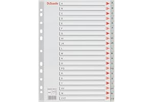 Esselte Abecedarios de plástico, PP, Tamaño A4, Gama STD, Gris, 100112