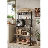 MESSER Kahve K&ouml;şesi Dolabı &Ccedil;ok Ama&ccedil;lı Kitaplık 140x69x39 cm &ndash; Kahve Makinesi Standı, 1. Sınıf MDF, Demonte Kolay Kurulum (Mes