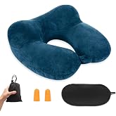 Zyluniy Inflatable Travel Pillow, Inflatable Travel Pillow, Inflatable Travel Neck Cushion, Portable and Lightweight with Vel