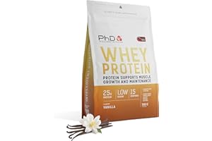 PhD Nutrition Whey Protein en Polvo 500g Vainilla – Suplemento proteico alto en proteínas con 25g de proteína por porción, Informed Protein, enriquecido con cultivos bien tolerados