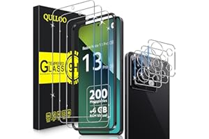 QULLOO Folia ochronna do telefonu Xiaomi Redmi Note 13 Pro 5G, 2 sztuki folii pancernej z 2 sztukami ochrony aparatu [folia ze szkła o twardości 9H] [przezroczyste szkło ochronne HD] [folia ochronna