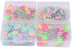 Tnfeeon Alfileres de Cabeza de botón de Flor de 300 Piezas, alfileres de Costura Decorativos, Herramienta de Acolchado DIY, Accesorios de Costura(Type 2)