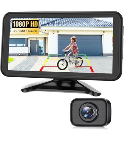 Camera Ip67 Per Auto Telecamera Per Retromarcia Wireless - Monitor 7 Pollici Con Visione Notturna Parcheggio Assistito