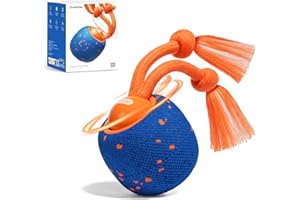 Cheerble Balle Interactive pour Chien - Wicked Ball Rolly avec Queue & Aboiements, Jouet Intelligent pour Chien avec 3 Modes, E-TPU, Rechargeable USB-C, pour Chiens de Taille Moyenne à Grande, Bleu