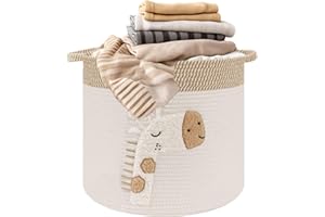 BCUUOZEEING Kosz do przechowywania, do przewijania, kosz do pokoju dziecięcego, kosz do przechowywania z uchwytami, kosz do przechowywania dla dzieci, z bawełny, do pokoju dziecięcego, organizera na zabawki