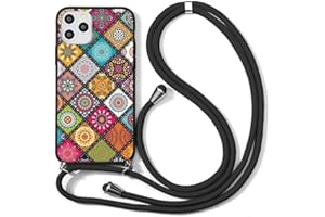 Yoedge Funda con Cuerda para OPPO A5 2020/ OPPO A9 2020 6.5″ Flores Carcasa de Suave Silicona Case Colgante Cordon Colgar Collar Correa de Cuello Cadena Cordón para OppoA52020 el teléfono, Enrejado